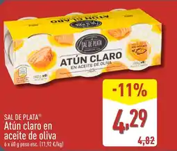 ALDI SAL DE PLATA Atún claro en aceite de oliva oferta