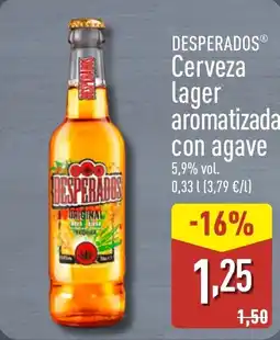 ALDI DESPERADOS Cerveza lager aromatizada con agave oferta