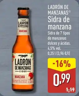 ALDI LADRÓN DE MANZANAS Sidra de manzana oferta