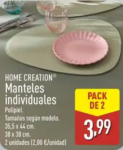 ALDI HOME CREATION Manteles individuales oferta