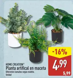 ALDI HOME CREATION Planta artifical en maceta oferta