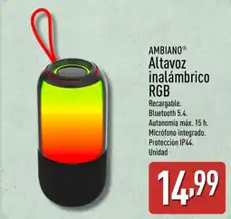 ALDI AMBIANO Altavoz inalámbrico RGB oferta