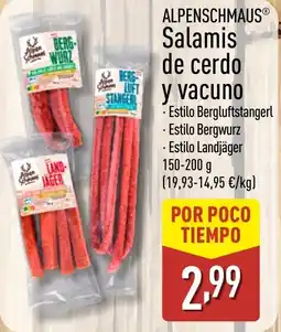 ALDI ALPENSCHMAUS Salamis de cerdo y vacuno oferta