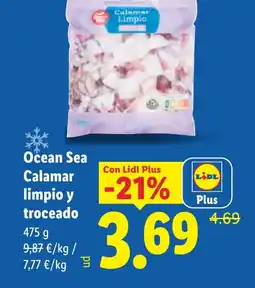 Lidl Ocean Sea Calamar limpio y troceado oferta