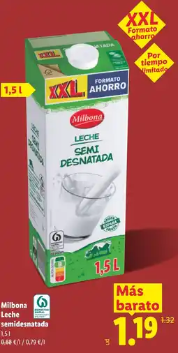 Lidl MILBONA Leche semidesnatada oferta