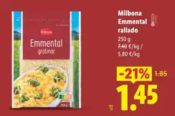 Lidl MILBONA Emmental rallado oferta