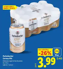 Lidl PERLENBACHER Cerveza Pils oferta