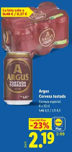 Lidl ARGUS Cerveza tostada oferta