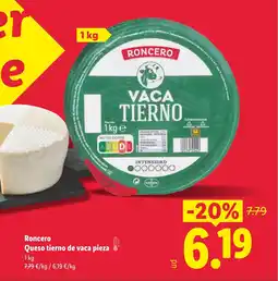 Lidl RONCERO Queso tierno de vaca pieza oferta
