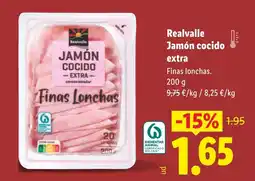 Lidl REALVALLE Jamón cocido extra oferta