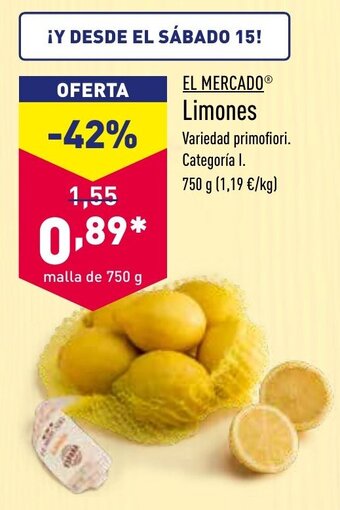 ALDI El Mercado Limones 750g oferta