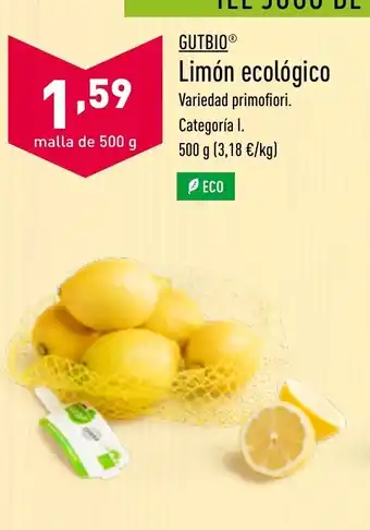 ALDI Gutbio Limón ecológico 500g oferta