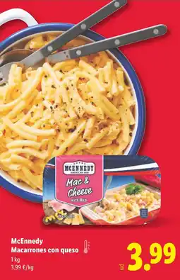 Lidl MCENNEDY Macarrones con queso oferta
