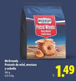 Lidl MCENNEDY Pretzels de miel, mostaza y cebolla oferta