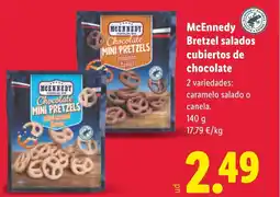 Lidl MCENNEDY Bretzel salados cubiertos de chocolate oferta