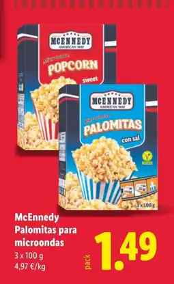 Lidl MCENNEDY Palomitas para microondas oferta