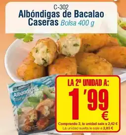 Abordo Albóndigas de bacalao caseras oferta