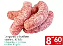 Supermercados Bip Bip Longaniza o botifarra catalana oferta