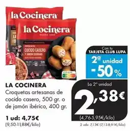Supermercados Lupa La cocinera - croquetas artesanas de cocido casero o de jamón ibérico oferta