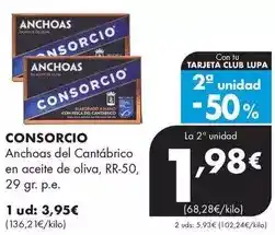 Supermercados Lupa Consorcio - anchoas del cantabrico en aceite de oliva oferta