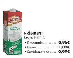 Supermercados Lupa Président - leche desnatada oferta