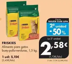 Supermercados Lupa Friskies - alimento para gatos buey-pollo-verdura oferta