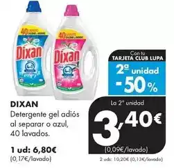 Supermercados Lupa Dixan - detergente gel adiós al separar o azul oferta