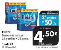 Supermercados Lupa Finish - detergente todo en 1 oferta