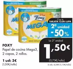 Supermercados Lupa Foxy - papel de cocina mega3 oferta