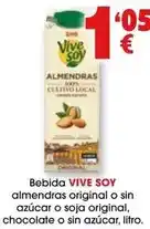 TOP Cash & Carry Vivesoy - bebida almendras original o sin azúcar o soja original chocolate o sin azúcar oferta
