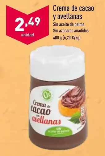 ALDI Crema de cacao y avellanas 400g oferta