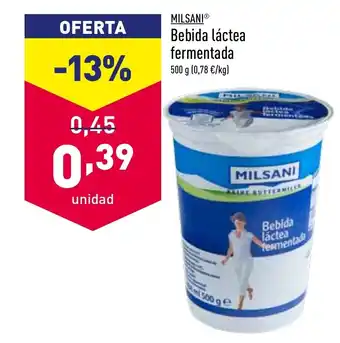 ALDI Milsani Bebida Láctea fermentada 500g oferta