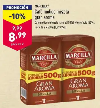 ALDI Marcilla Café molido mezcla gran aroma 2 x 500g oferta