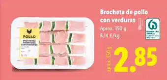 Lidl Brocheta de pollo con verduras oferta