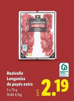 Lidl Realvalle Longaniza de payés extra oferta