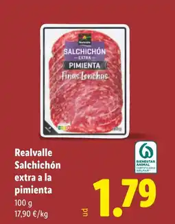 Lidl Realvalle Salchichón extra a la pimienta oferta