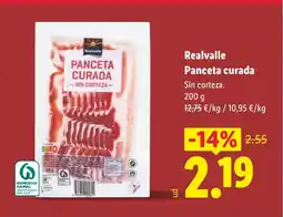 Lidl Realvalle Panceta curada oferta