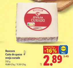 Lidl Roncero Cuña de queso oveja curado oferta