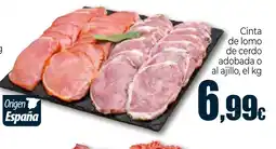 Unide Market Cinta de lomo de cerdo adobada o al ajillo oferta