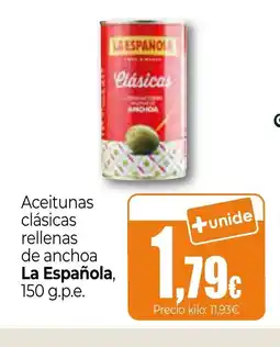 Unide Market LA ESPAÑOLA Aceitunas clásicas rellenas de anchoa oferta