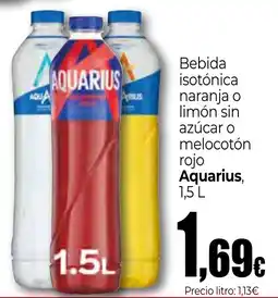 Unide Market AQUARIUS Bebida isotónica naranja o limón sin azúcar o melocotón rojo oferta
