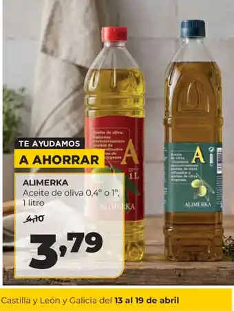 ALIMERKA Aceite de oliva 0,4° o 1°