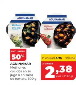 Alimerka AGUINAMAR Mejillones cocidos en su jugo o en salsa de tomate oferta
