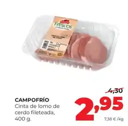 Alimerka CAMPOFRÍO Cinta de lomo de cerdo fileteada oferta