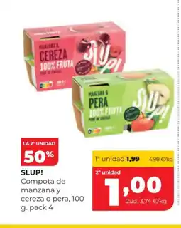 Alimerka SLUP! Compota de manzana y cereza o pera oferta