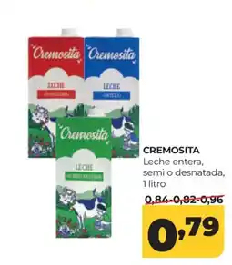 Alimerka CREMOSITA Leche entera, semi o desnatada oferta