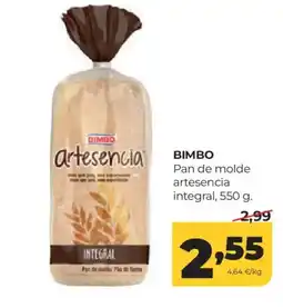 Alimerka BIMBO Pan de molde artesencia integral oferta