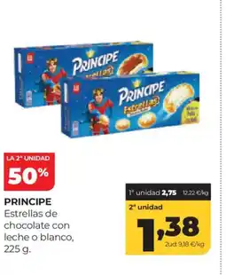 Alimerka PRINCIPE Estrellas de chocolate con leche o blanco oferta