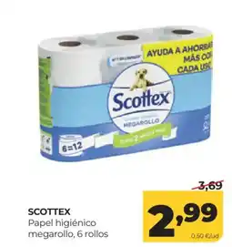 Alimerka SCOTTEX Papel higiénico megarollo, 6 rollos oferta