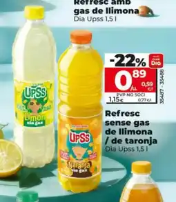 Dia DIA UPSS Refresc amb gas de llimona oferta